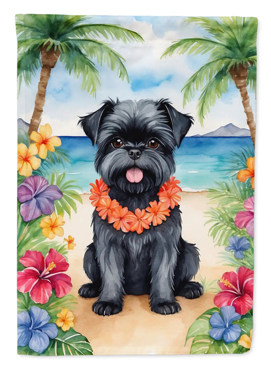 Affenpinscher Luau Garden Flag WEM Support (www.WEM.support)