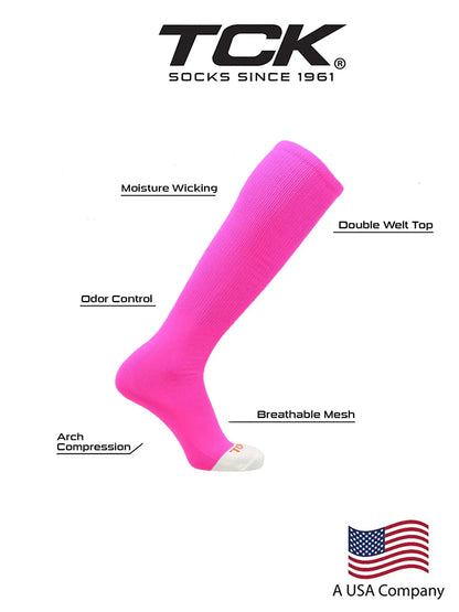 TCK Prosport Tube Socks Baseball Socks Softball Football Hot Pink X-Large My Store