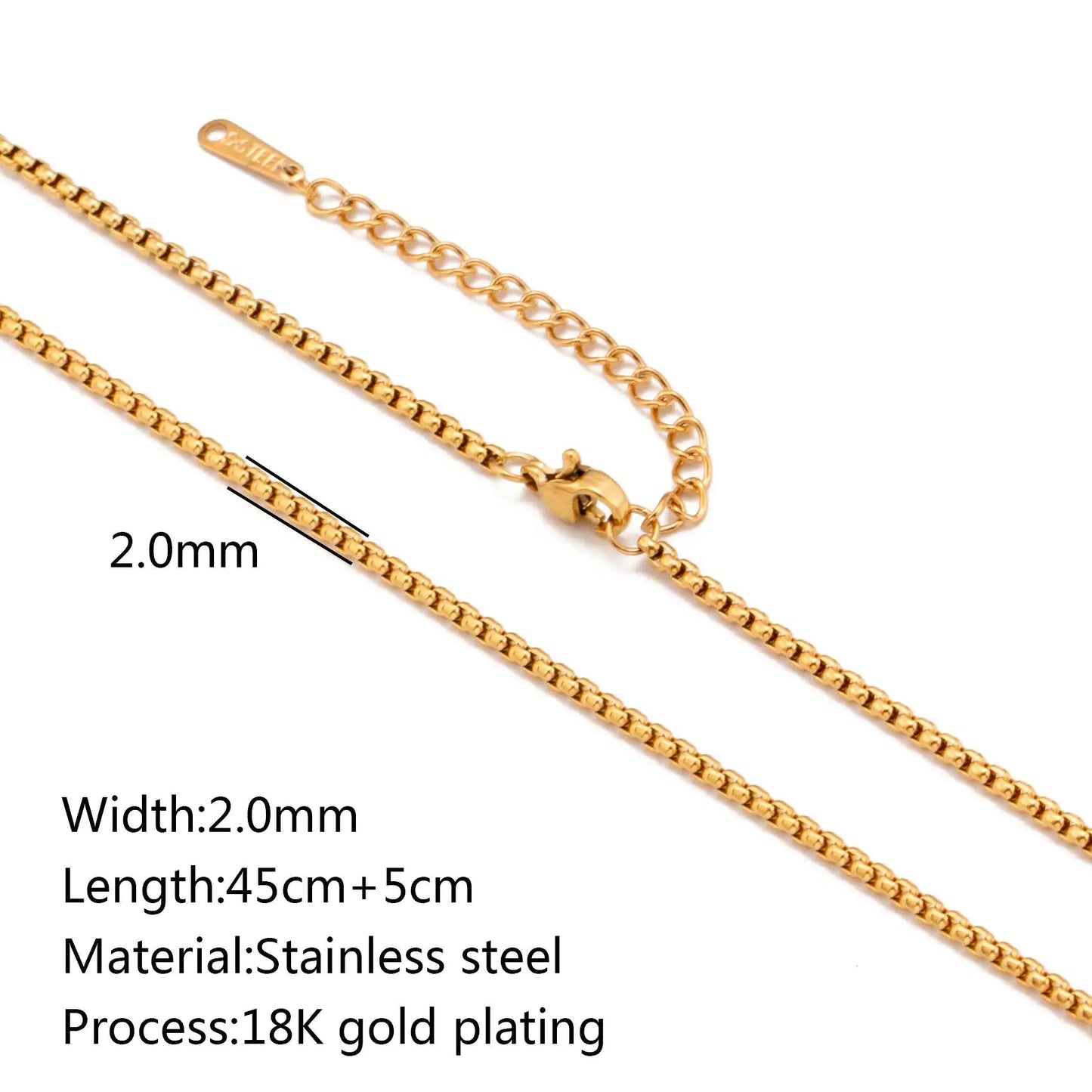 Stainless Steel Vacuum Vapor Plating 18K Gold Color Protection Lip Chain Accessories WEM Support (www.WEM.support)