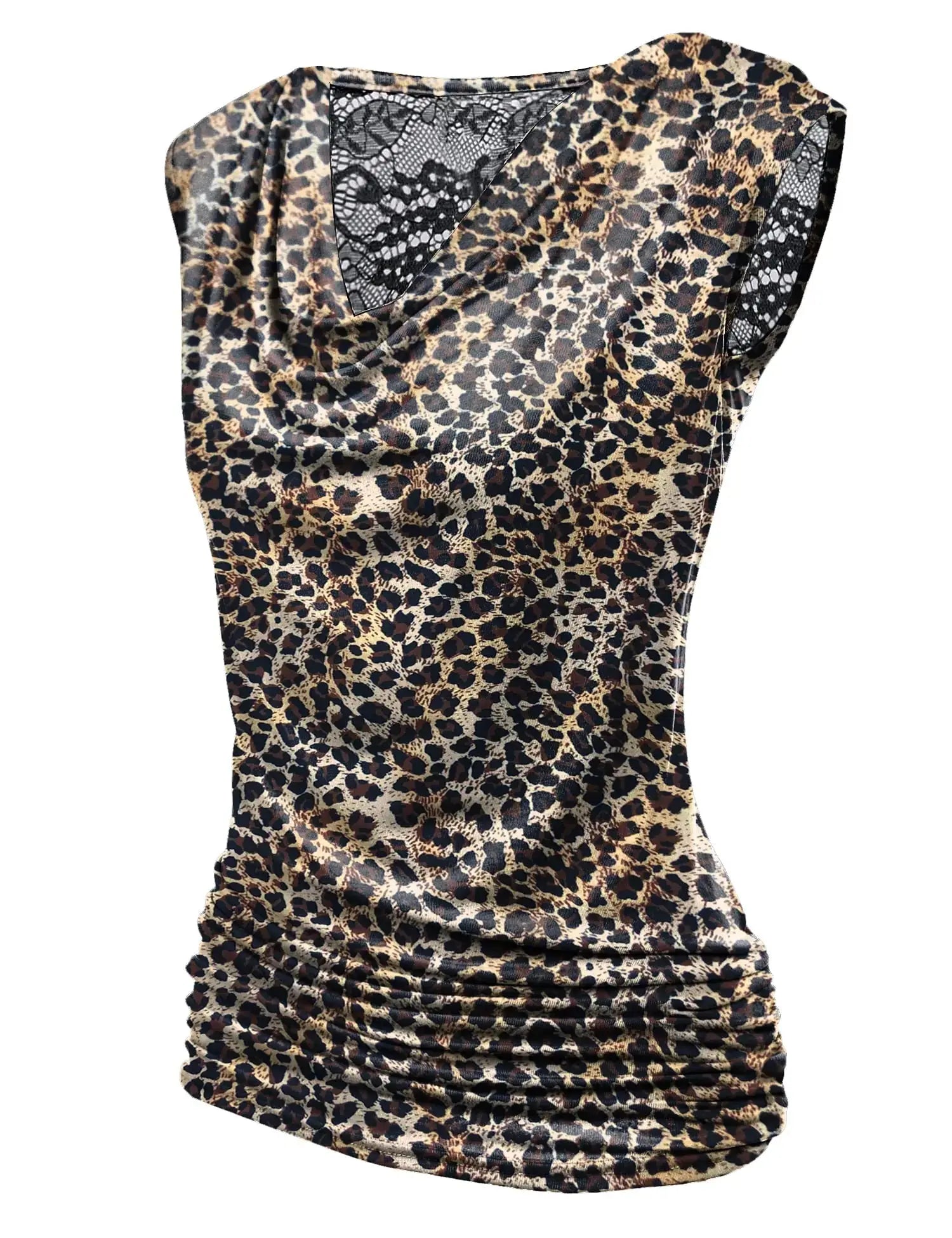 Zeagoo Tank Tops for Women Trendy Going Out Tops Sleeveless Shirts Ruched Business Casual Basic Tunic Tops Leopard Print Small My Store