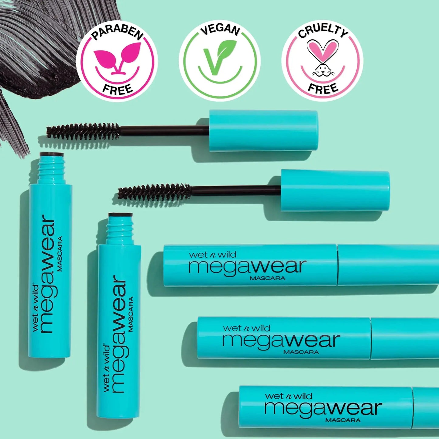 wet n wild Enhance and Define Megawear Mascara, Gentle Gel Volumizing Formula that Promotes Full & Healthy Lashes, Enriched with Soy Protein & Panthenol, Cruelty-Free & Vegan - Black My Store