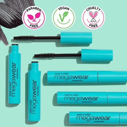 wet n wild Enhance and Define Megawear Mascara, Gentle Gel Volumizing Formula that Promotes Full & Healthy Lashes, Enriched with Soy Protein & Panthenol, Cruelty-Free & Vegan - Black My Store