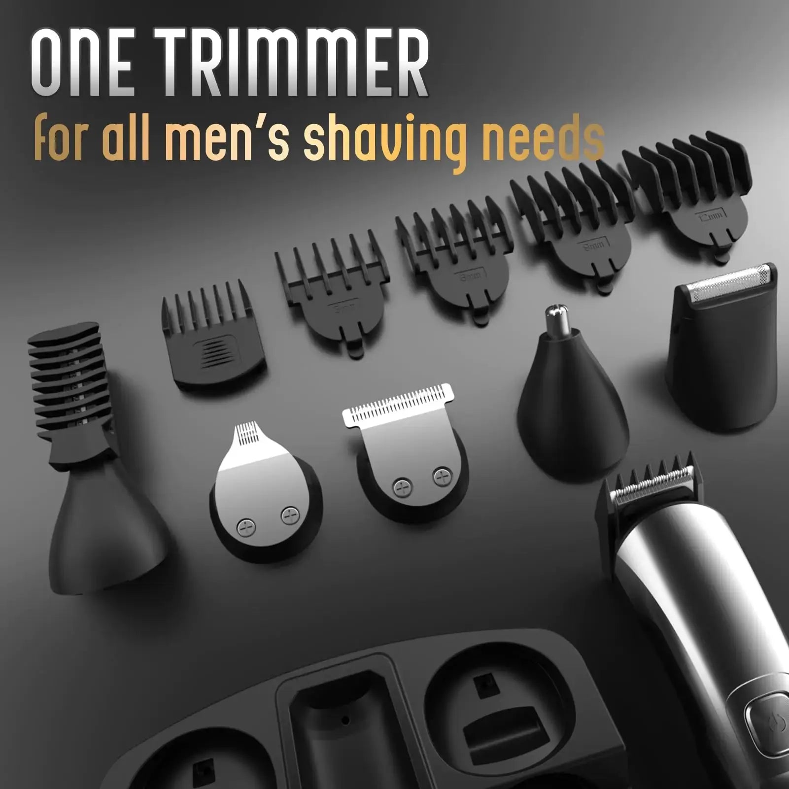 Ufree Beard Trimmer for Men, Waterproof Electric Razor for Nose, Body, Face and Mustache, Cordless Hair Clippers Shavers for Men Grooming Kit, Gifts for Men Husband Father Silver My Store