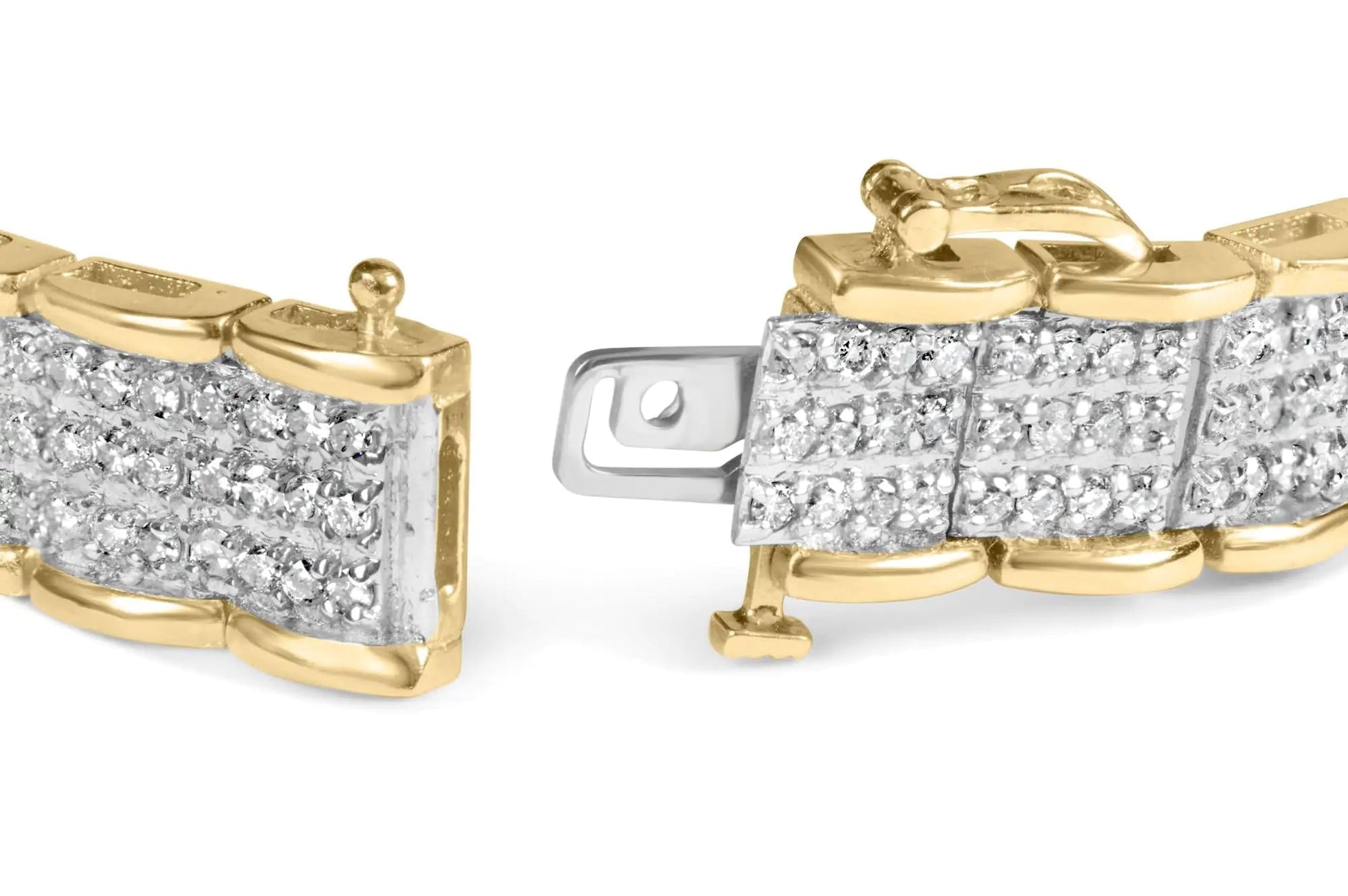10K Yellow Gold 5.00 Cttw Round-Cut Diamond Link 7" Bracelet (J-K Color, I1-I2 Clarity) WEM Support (www.WEM.support)