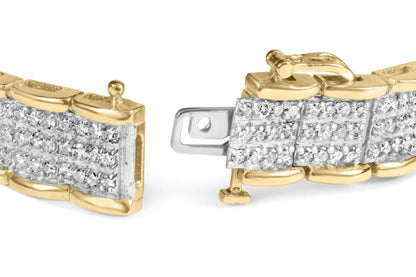 10K Yellow Gold 5.00 Cttw Round-Cut Diamond Link 7" Bracelet (J-K Color, I1-I2 Clarity) WEM Support (www.WEM.support)