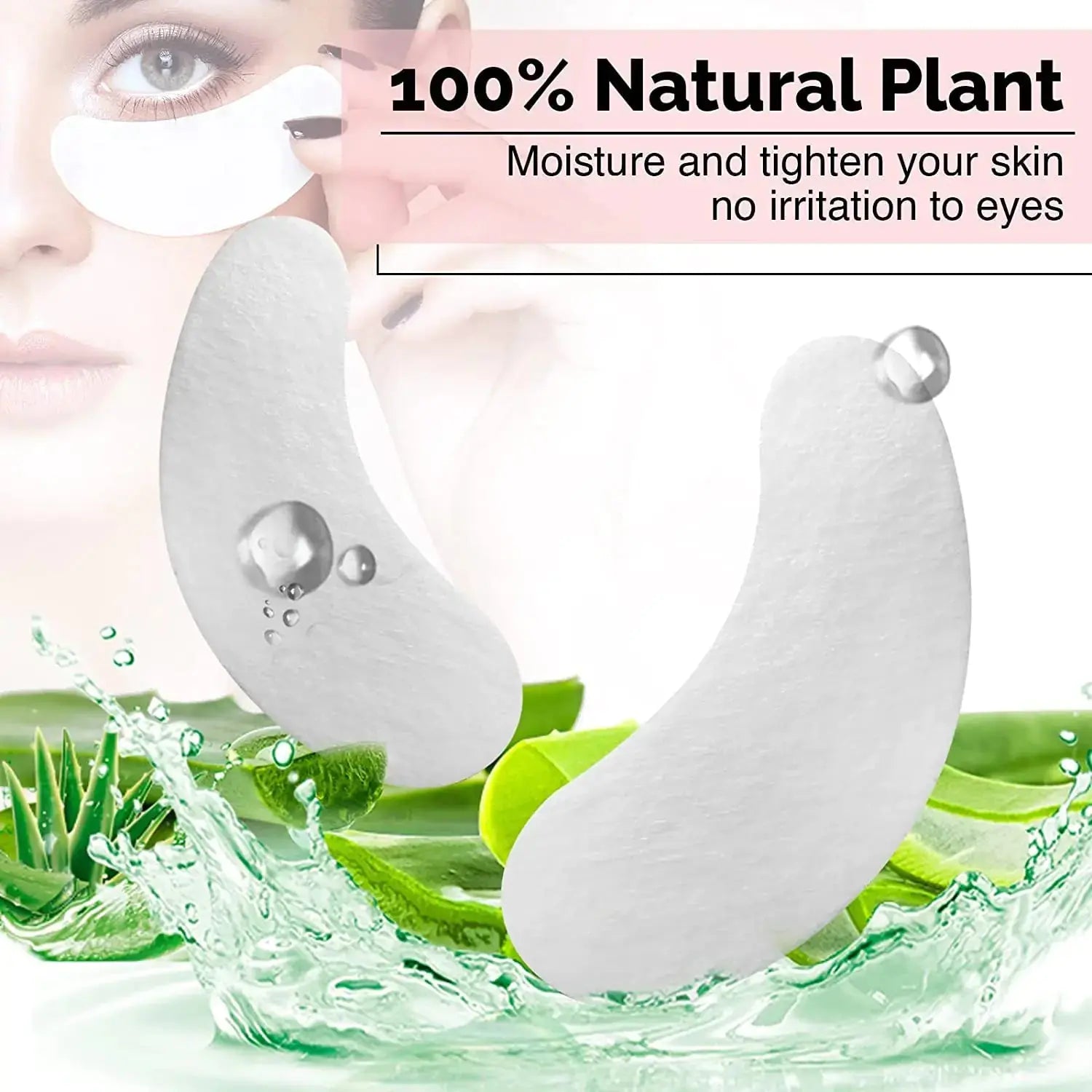 100 Pairs GreenLife Natural Hydrogel Eye Gel Pads - Collagen and Aloe Vera Patches for Under Eyes - Eyelash Extension Kit My Store