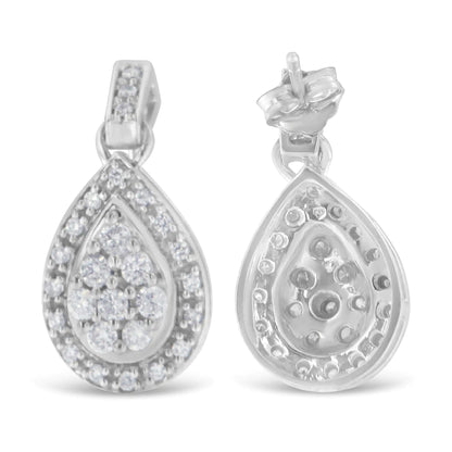 10k White Gold Round Cut Diamond Earrings (0.75 cttw, H-I Color, I1-I2 Clarity) WEM Support (www.WEM.support)