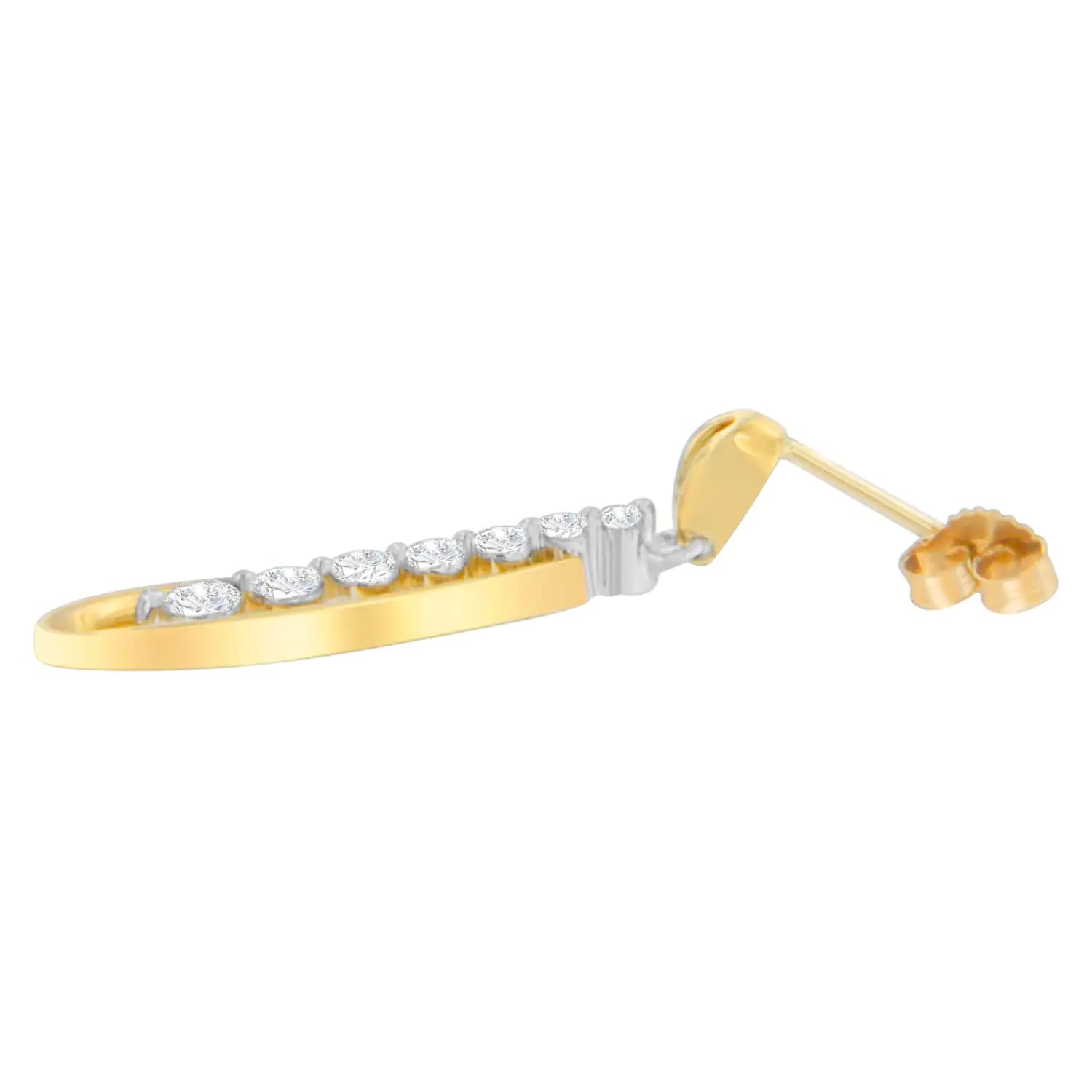 14K Two Toned Gold Dangling Diamond Drop Earrings (1.00cttw, H-I color,SI1-SI2 clarity) WEM Support (www.WEM.support)