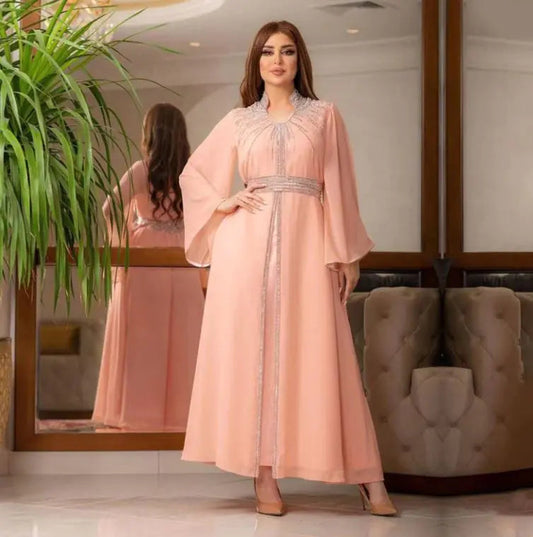 Women's Temperament And Fashion Hot Drill Long-sleeved Dress WEM Support (www.WEM.support)
