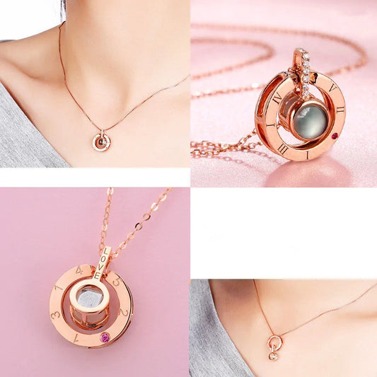 100 Languages I Love You Projection Pendant Necklace WEM Support (www.WEM.support)