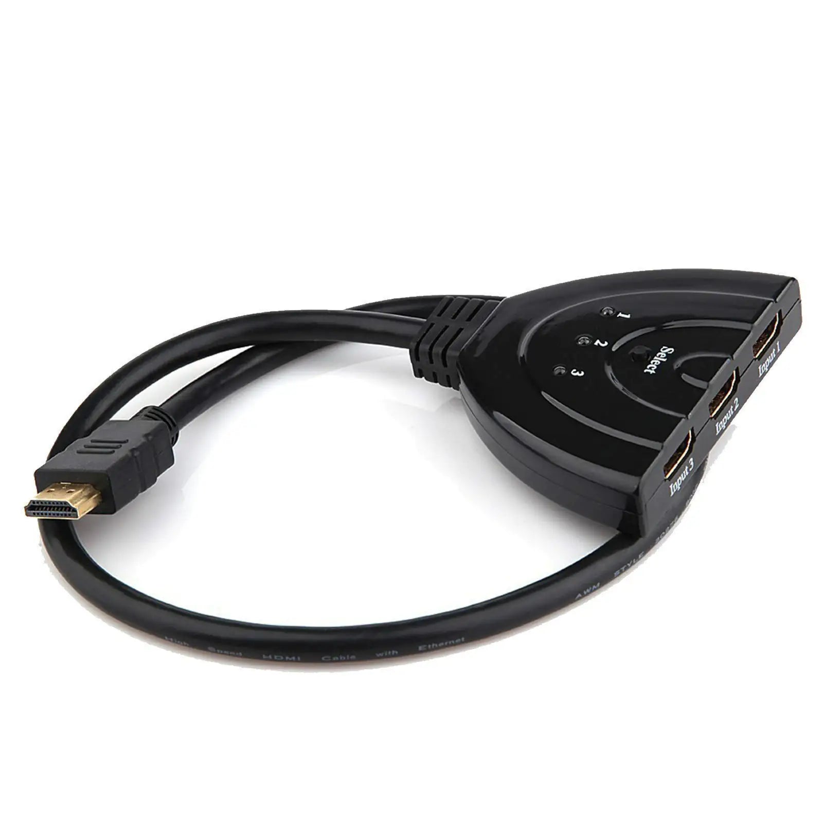 3 Port HDMI Splitter Cable 1080/4K Switch Switcher HUB Adapter for HDTV PS4 Xbox WEM Support (www.WEM.support)