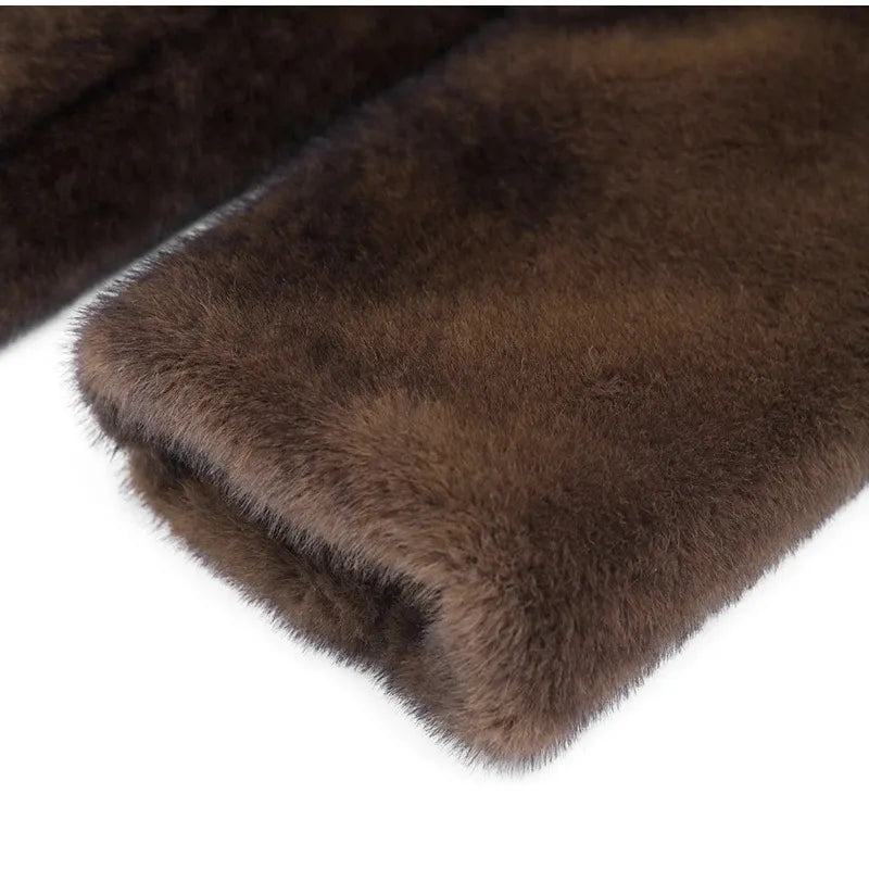 Women's Winter Warm Long Imitation Mink Coat WEM Support (www.WEM.support)