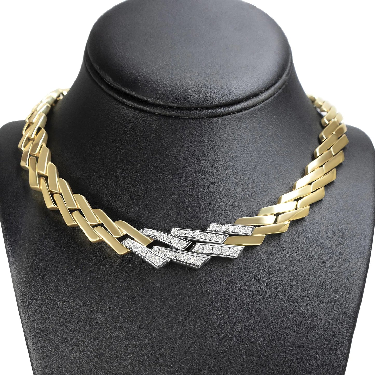 14k Yellow Gold 2 3/4 Cttw Pave Diamond Miami Cuban Curb Link Chain 16" Necklace (H-I Color, SI1-SI2 Clarity) WEM Support (www.WEM.support)