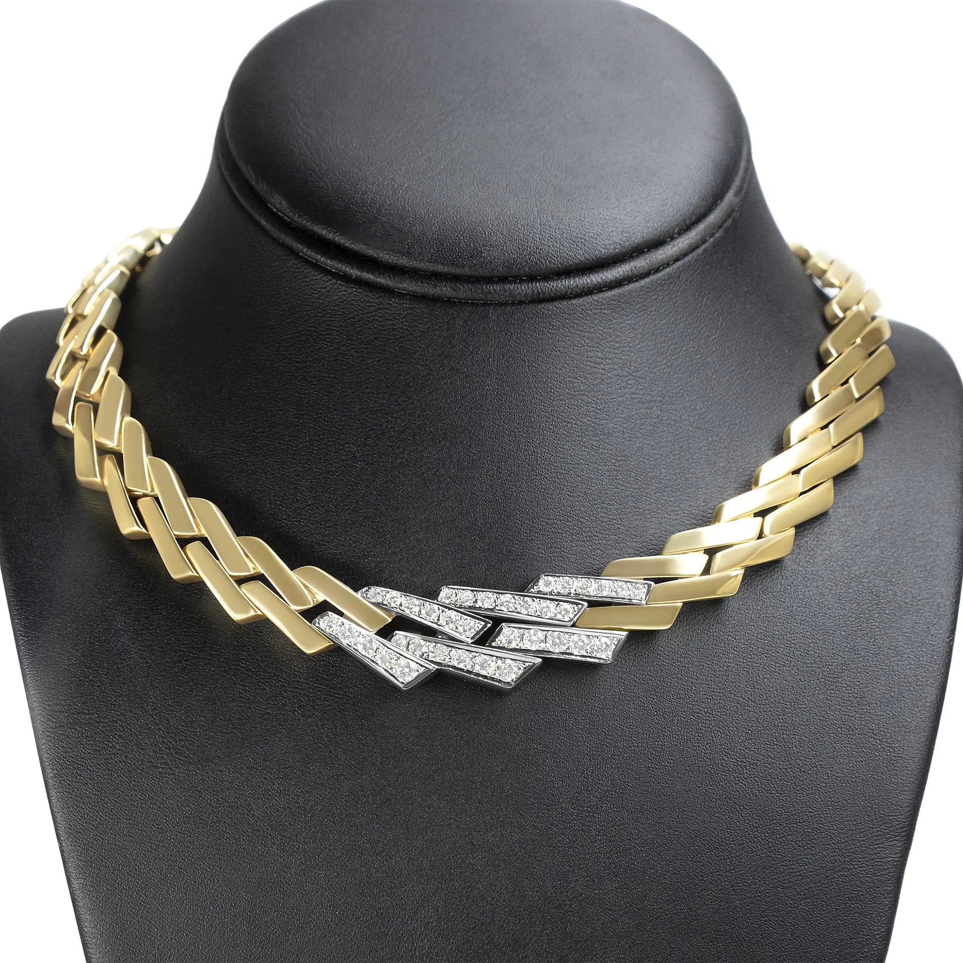 14k Yellow Gold 2 3/4 Cttw Pave Diamond Miami Cuban Curb Link Chain 16" Necklace (H-I Color, SI1-SI2 Clarity) WEM Support (www.WEM.support)