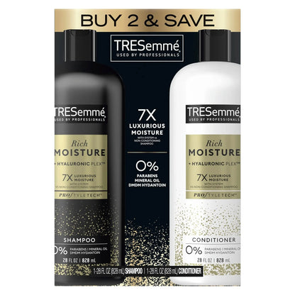 TRESemmé Rich Moisture Shampoo and Conditioner Rich Moisture Pack of 2 for Dry Hair Formulated With Vitamin E and Biotin 28 oz My Store