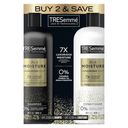 TRESemmé Rich Moisture Shampoo and Conditioner Rich Moisture Pack of 2 for Dry Hair Formulated With Vitamin E and Biotin 28 oz My Store