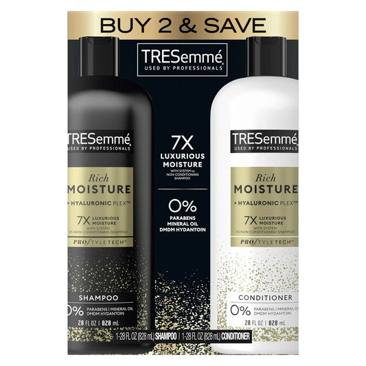 TRESemmé Rich Moisture Shampoo and Conditioner Rich Moisture Pack of 2 for Dry Hair Formulated With Vitamin E and Biotin 28 oz My Store
