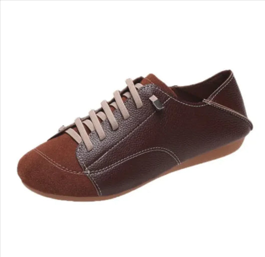 Women's Retro Round Toe Flat Shoes WEM Support (www.WEM.support)