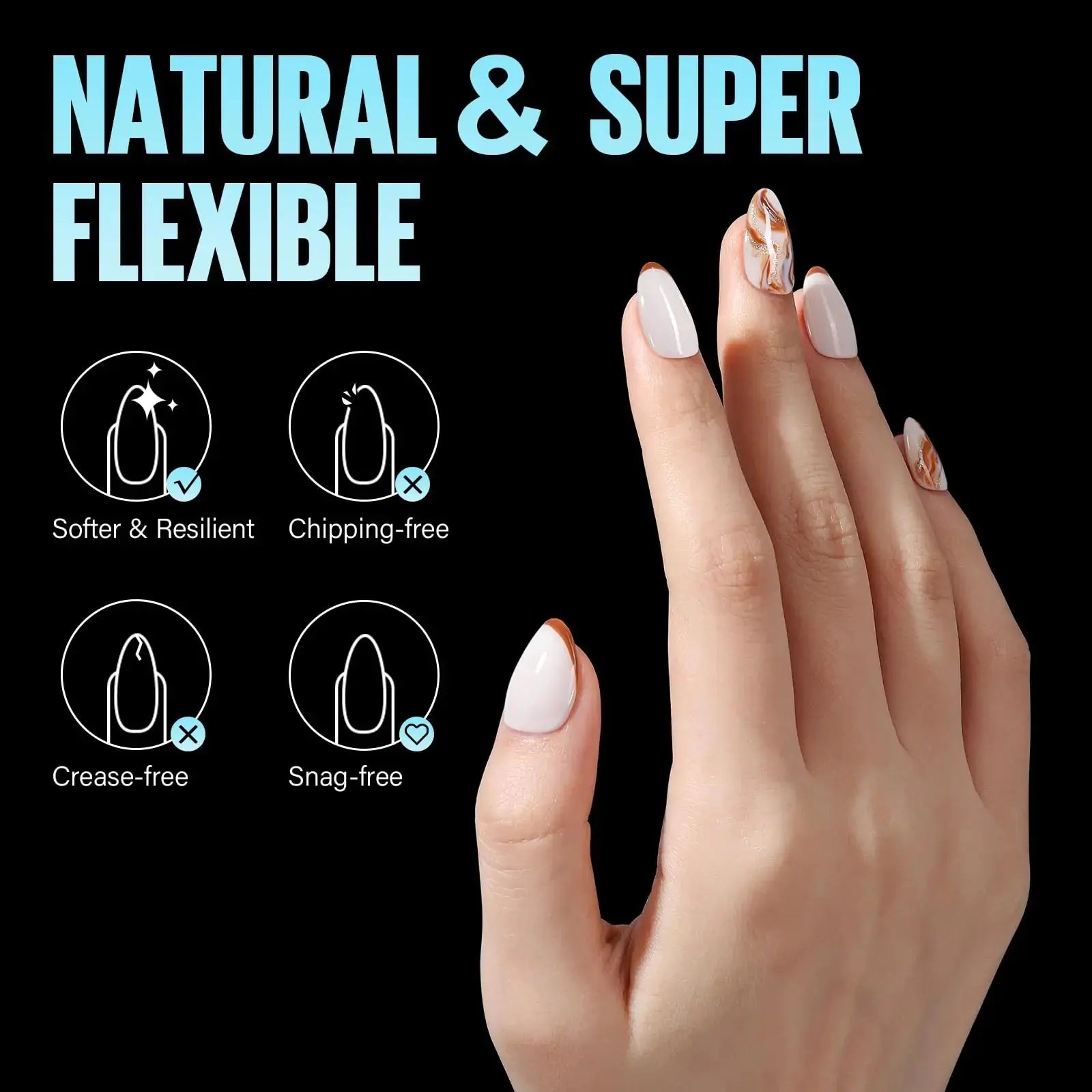 TOMICCA Short Almond Nail Tips, 240Pcs Half Matte Soft Gel Nail Tips, 12 Sizes Acrylic Pre-Shaped Nails, Full Cover False Nails for Extension Nail My Store