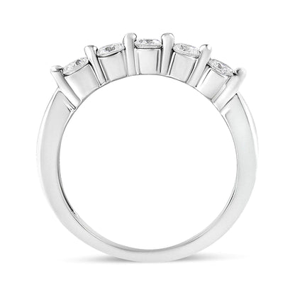 14K White Gold 1/2 Cttw Round-Cut 5-Stone Diamond Ring (H-I Color, SI1-SI2 Clarity) WEM Support (www.WEM.support)