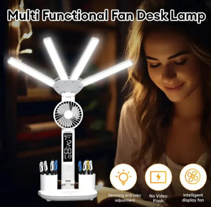 3-in-1 LED Desk Lamp with Fan & Clock HejK.com