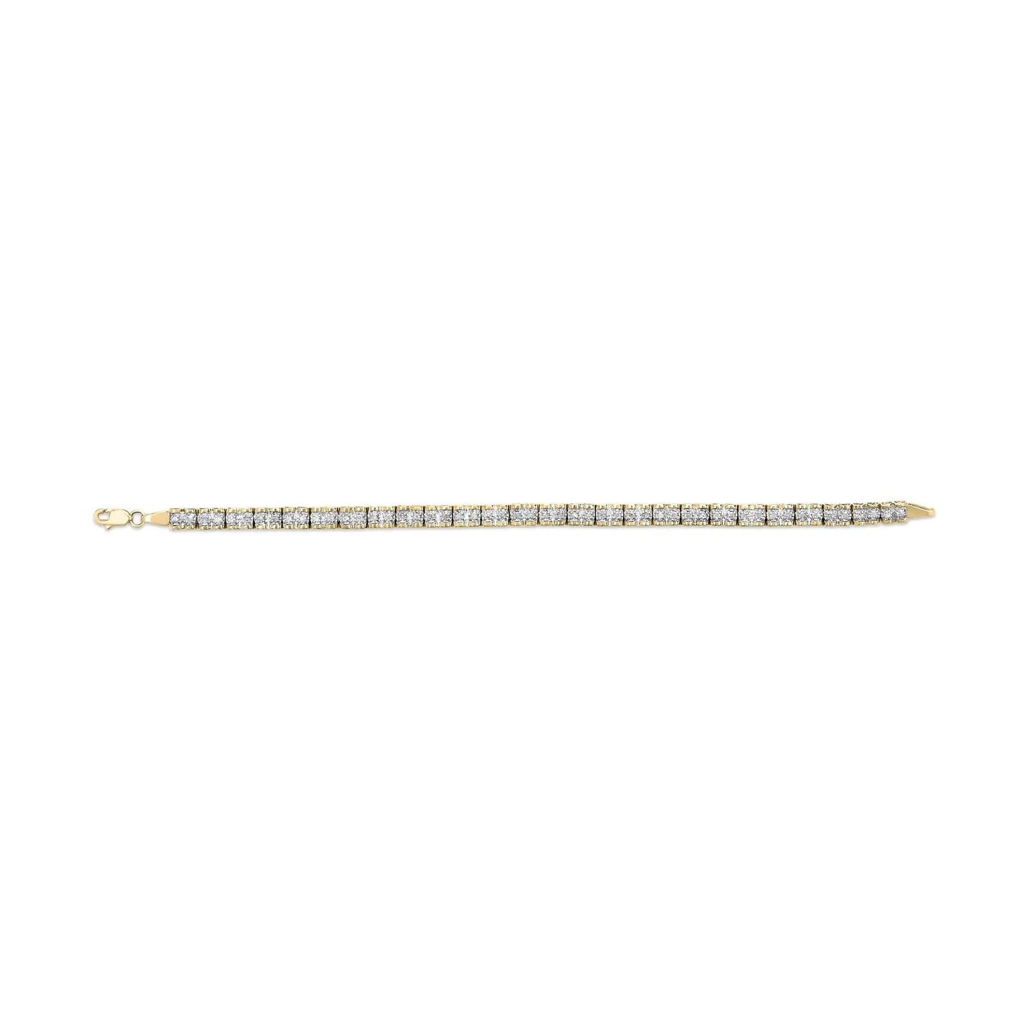 10K Yellow Gold 1.00 Cttw Round-Cut Diamond Link Bracelet (I-J Color, I3-Promo Clarity) - Size 7" WEM Support (www.WEM.support)
