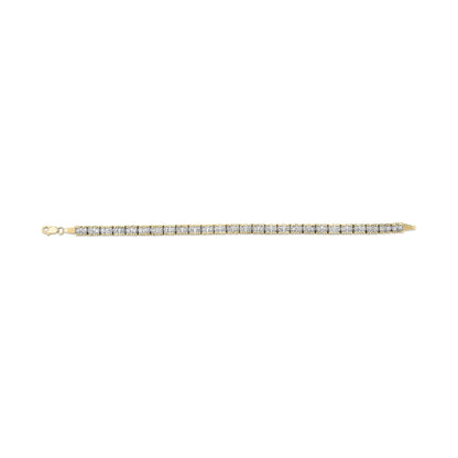 10K Yellow Gold 1.00 Cttw Round-Cut Diamond Link Bracelet (I-J Color, I3-Promo Clarity) - Size 7" WEM Support (www.WEM.support)