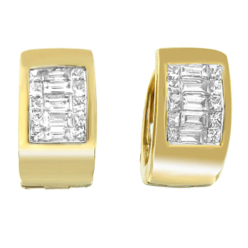 14K Yellow Gold 1/2 cttw Diamond Huggy Earrings (H-I, VS2-SI1) WEM Support (www.WEM.support)