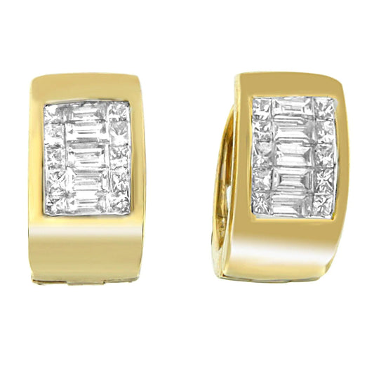 14K Yellow Gold 1/2 cttw Diamond Huggy Earrings (H-I, VS2-SI1) WEM Support (www.WEM.support)