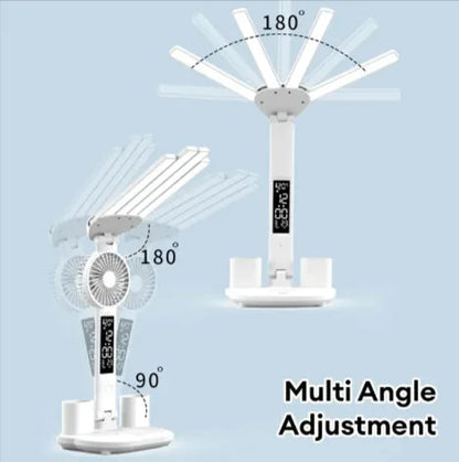 3-in-1 LED Desk Lamp with Fan & Clock HejK.com