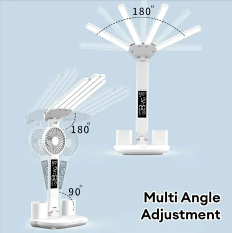 3-in-1 LED Desk Lamp with Fan & Clock HejK.com