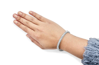 14K White Gold 3.00 Cttw Princess-Cut Diamond Link 7.5" Bracelet (H-I Color, SI1-SI2 Clarity) WEM Support (www.WEM.support)