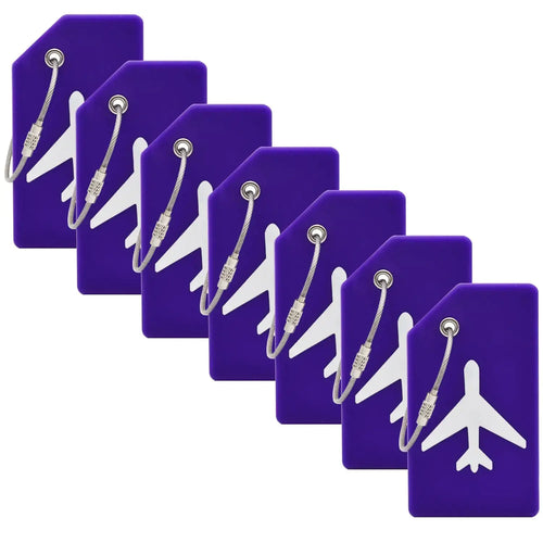 7 Pack Silicone Luggage Tag Baggage Handbag Travel Suitcase Tags with Name ID Card Perfect to Quickly Spot Luggage Suitcase (Purple） Purple My Store