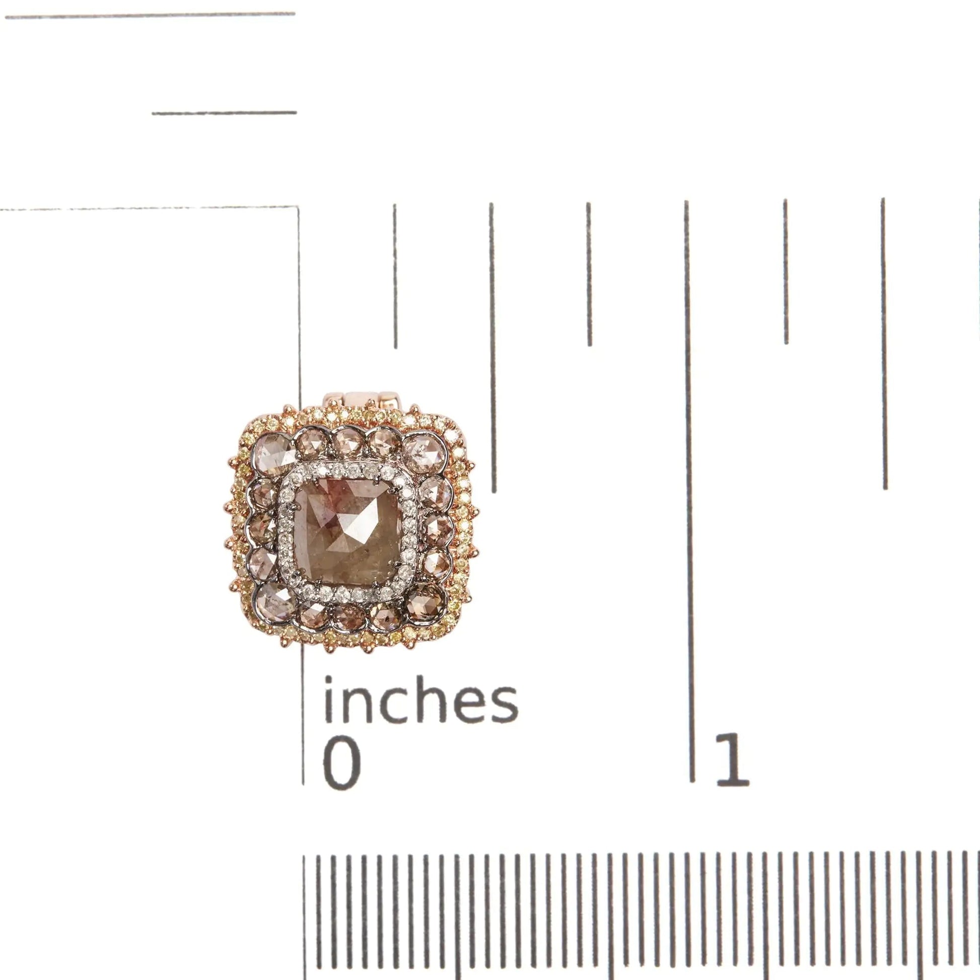 14K Rose Gold 5 7/8 Cttw Fancy Cushion Diamond Cushion Shaped Triple Halo Stud Earring (Fancy Color, I2-I3 Clarity) WEM Support (www.WEM.support)