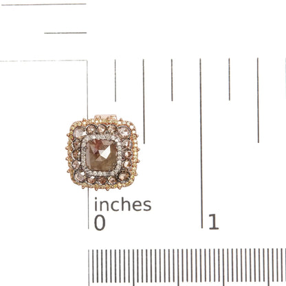 14K Rose Gold 5 7/8 Cttw Fancy Cushion Diamond Cushion Shaped Triple Halo Stud Earring (Fancy Color, I2-I3 Clarity) WEM Support (www.WEM.support)