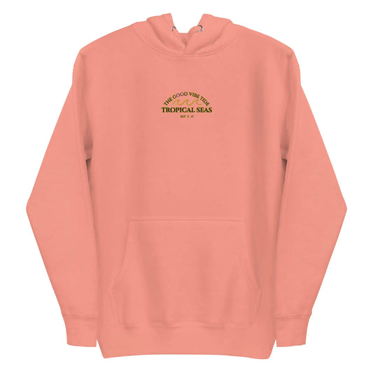 Tropical Seas Center Waves Hoodie WEM Support (www.WEM.support)
