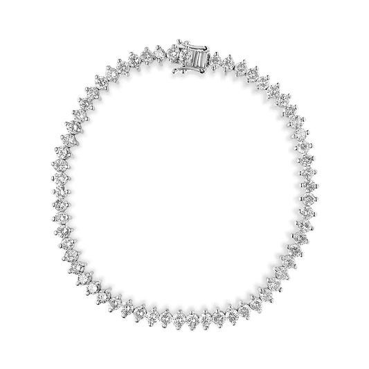 14K White Gold 5 1/2 Cttw Round Diamond 2-Prong Tennis Bracelet (H-I Color, SI2-I1 Clarity) - 7" WEM Support (www.WEM.support)
