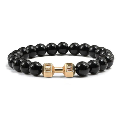 Turquoise Energy Gun Black Electroplated Alloy Barbell Bracelet WEM Support (www.WEM.support)