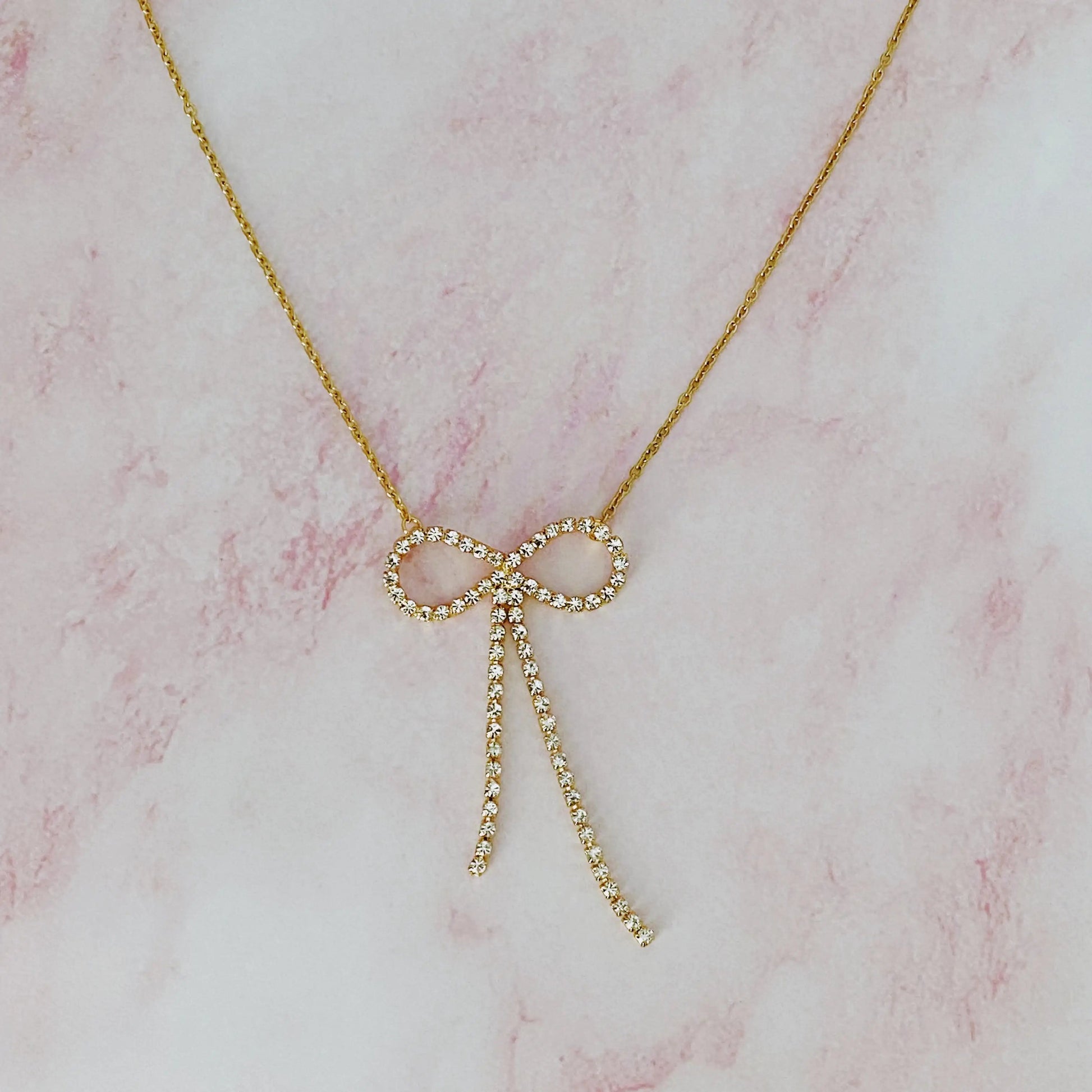 Adorable Shine Bow Necklace WEM Support (www.WEM.support)
