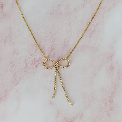 Adorable Shine Bow Necklace WEM Support (www.WEM.support)