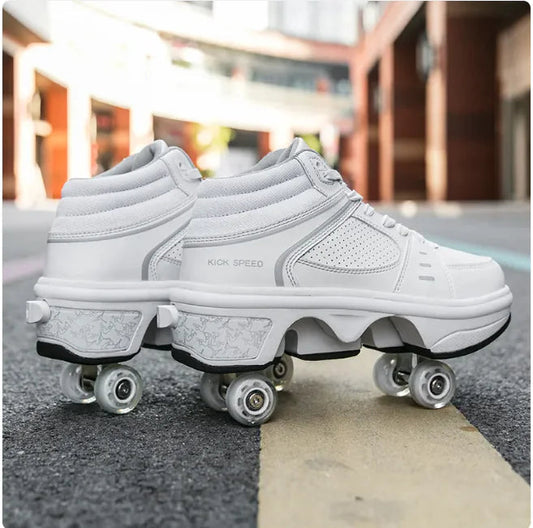 2-in-1 Convertible Roller Skates with Double Row Wheels HejK.com Marketplace LLC