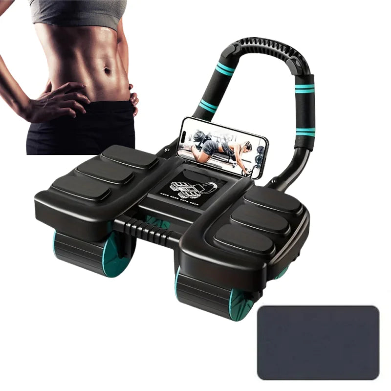 2PCS Rodillo Abdominal de 4 Ruedas con Soporte para Codos HejK.com
