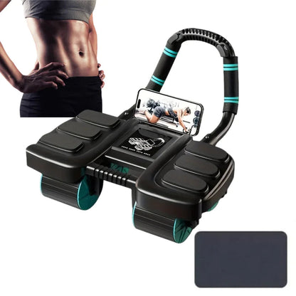 2PCS Rodillo Abdominal de 4 Ruedas con Soporte para Codos HejK.com