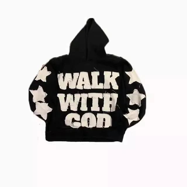 Star Letters Embroidered Hoodie WEM Support (www.WEM.support)