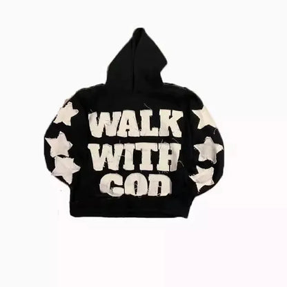 Star Letters Embroidered Hoodie WEM Support (www.WEM.support)