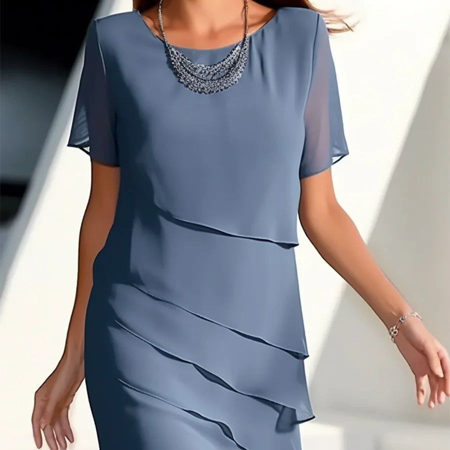 Women's Chiffon Patchwork Dress WEM Support (www.WEM.support)