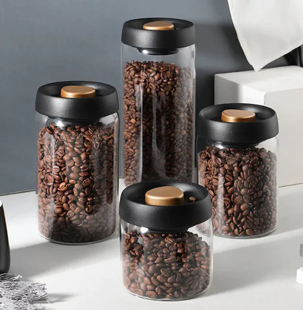 Conjunto de Potes de Vidro com Vedação a Vácuo