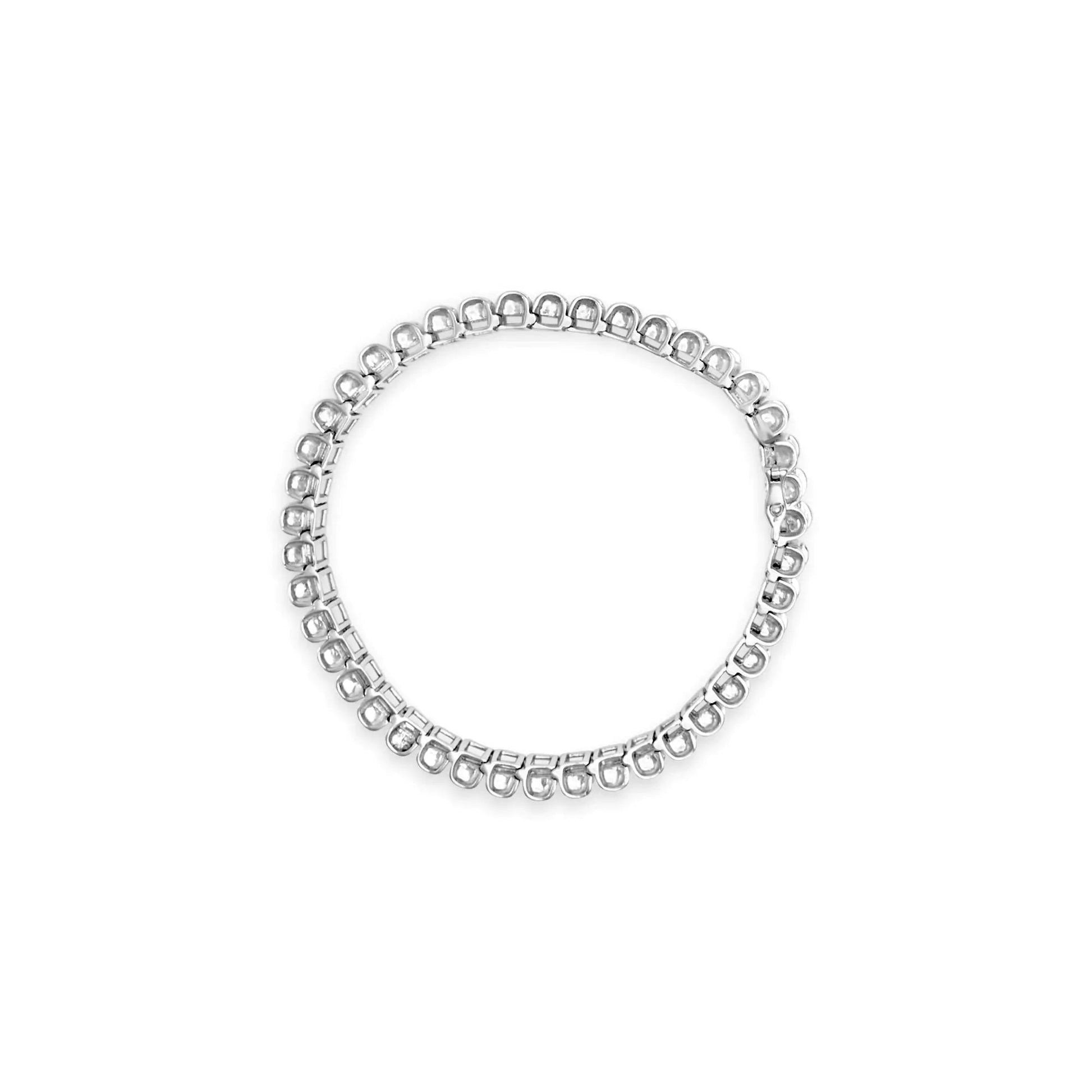 14K Gold 5.00 Cttw Square Princess Cut White Diamond Rectangular Invisible Set Link Tennis Bracelet (H-I Color, SI2-I1 Clarity) - 7.25” Inches WEM Support (www.WEM.support)