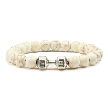 Turquoise Energy Gun Black Electroplated Alloy Barbell Bracelet WEM Support (www.WEM.support)