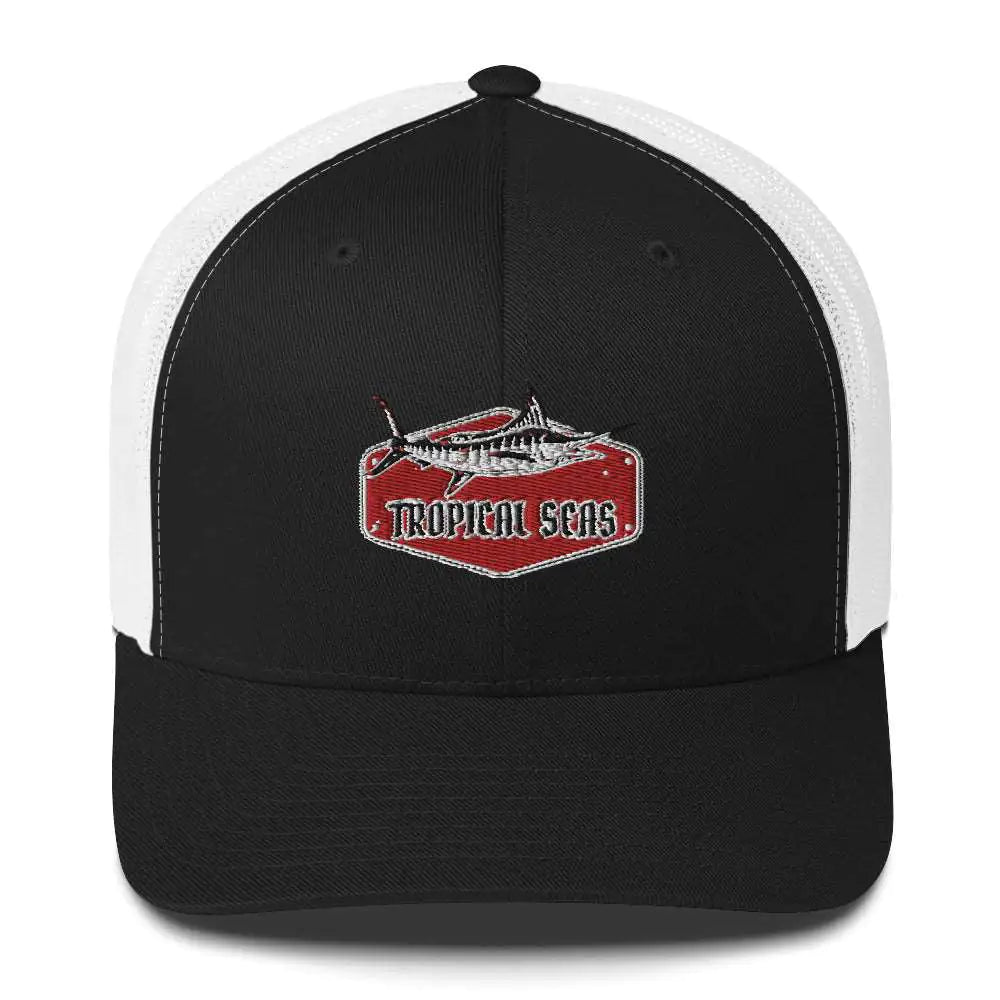 Tropical Marlin Trucker Hat WEM Support (www.WEM.support)